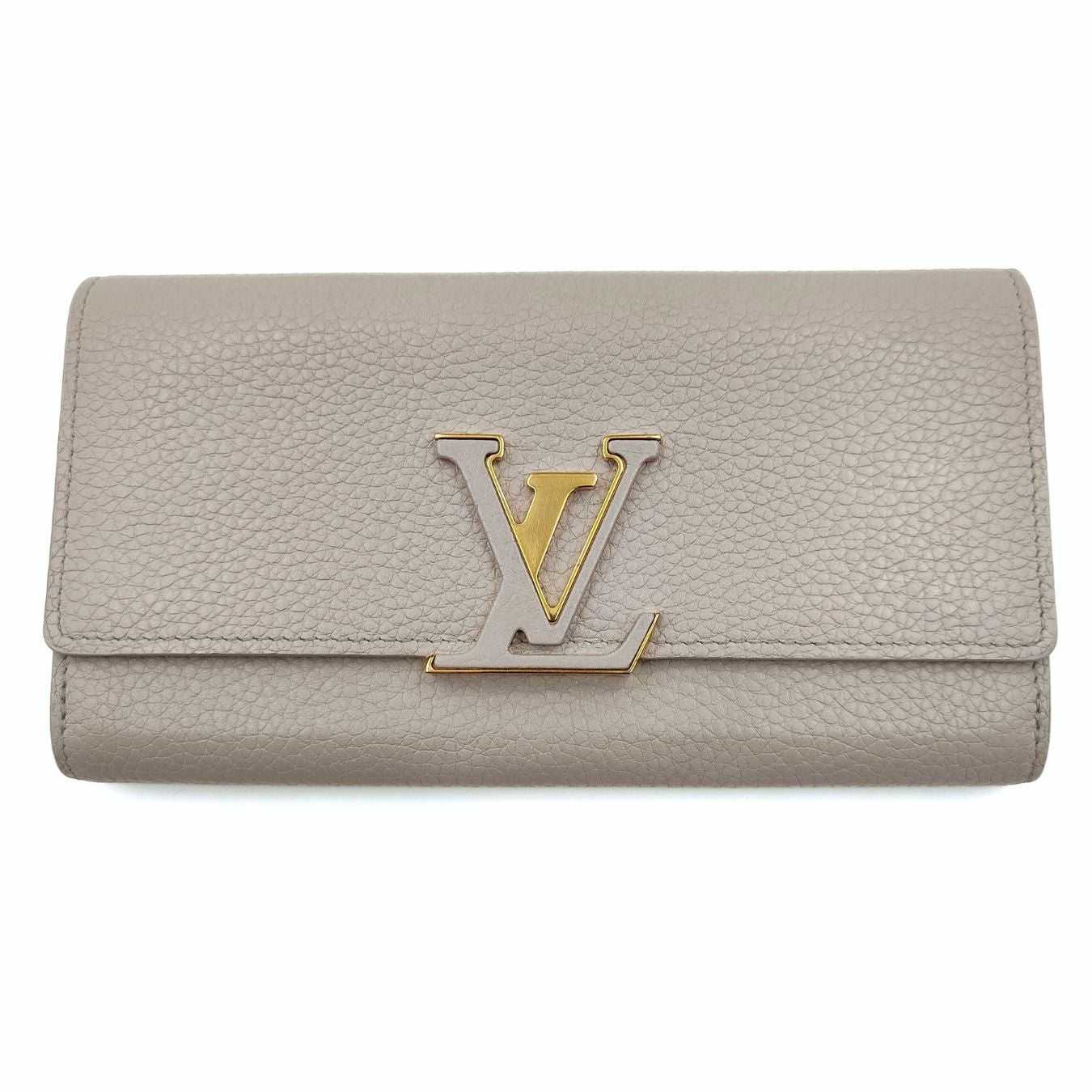 Louis Vuitton Louis Vuitton Louis Vuitton Capucines Wallet in Light Gray Leather