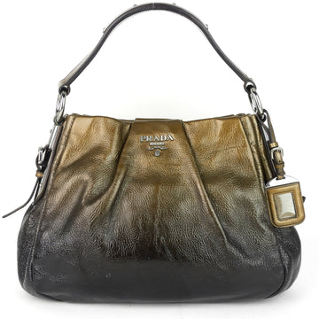 PRADA Ombre Pleated Patent Leather Bag
