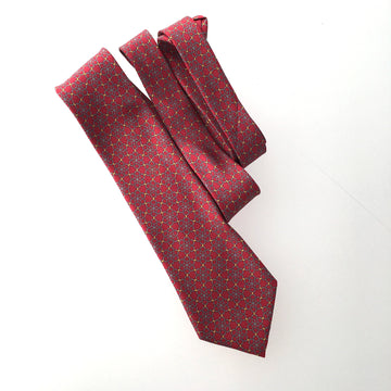 HERMES Tie in Red Silk
