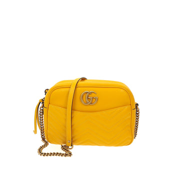 GUCCI Marmont Shoulder Bag in Yellow Leather