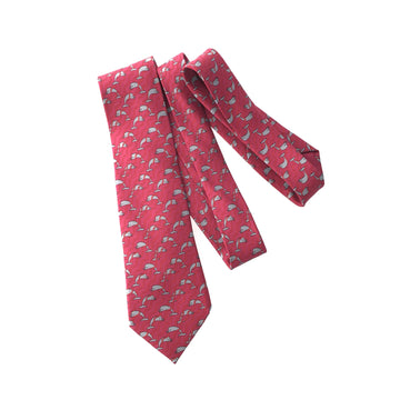 HERMES Tie in Pink Silk
