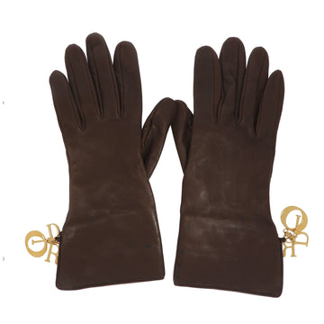 CHRISTIAN DIOR Gloves in Brown Leather