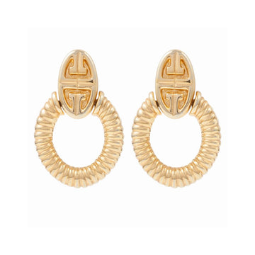 GIVENCHY 1980s  Givenchy Ribbed Clip-On Earrings