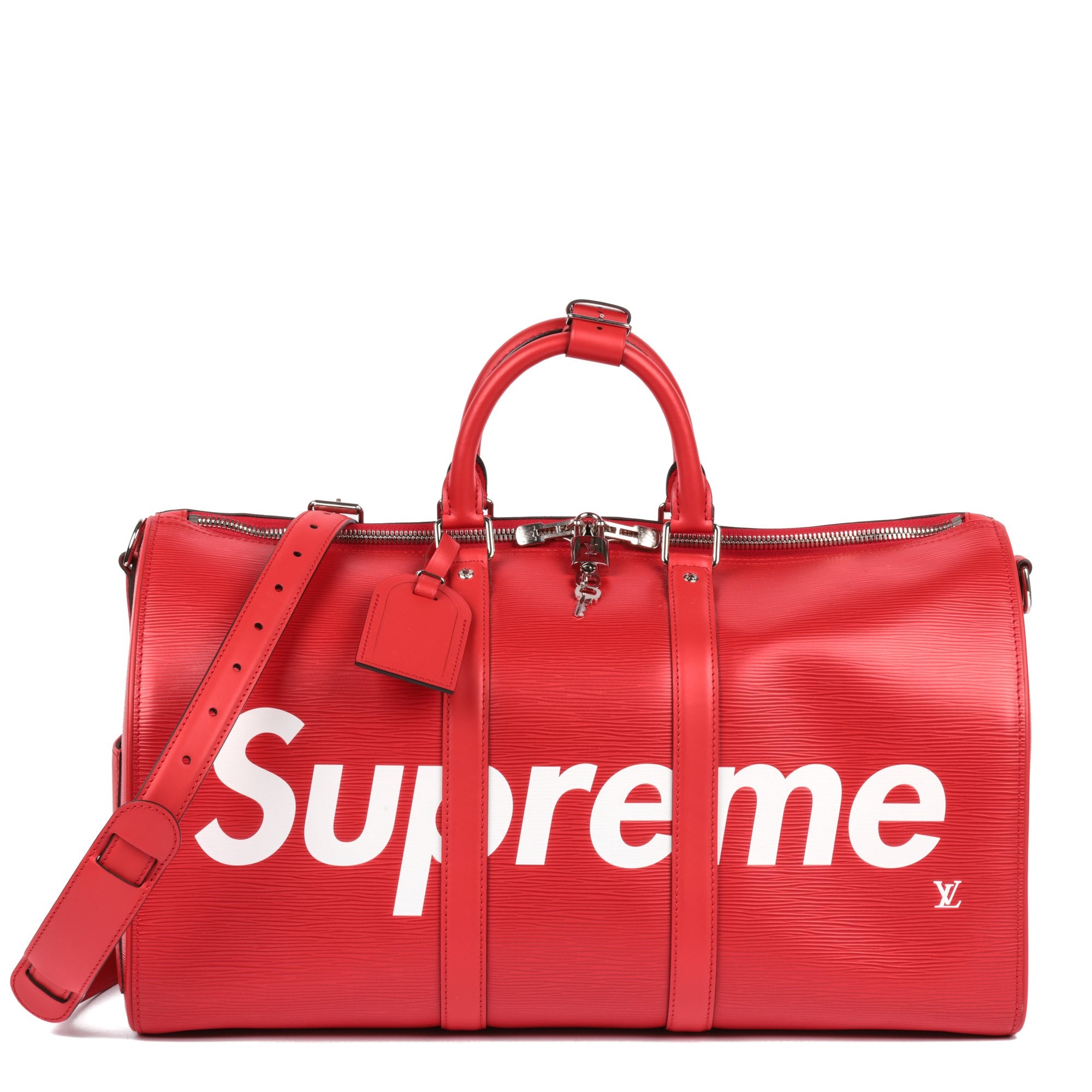 Louis Vuitton Keepall Bandouliere Bag Limited Edition Supreme Epi Leather  45 Red 1404121