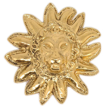 CHANEL Lion Brooch Pin Gold ao29868