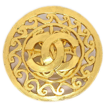 CHANEL Medallion Brooch Pin Gold 95A ao30618