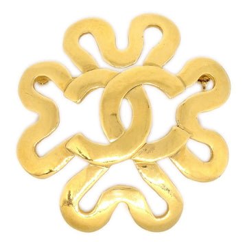 CHANEL 1995 Squiggle Border Brooch Gold ao32439