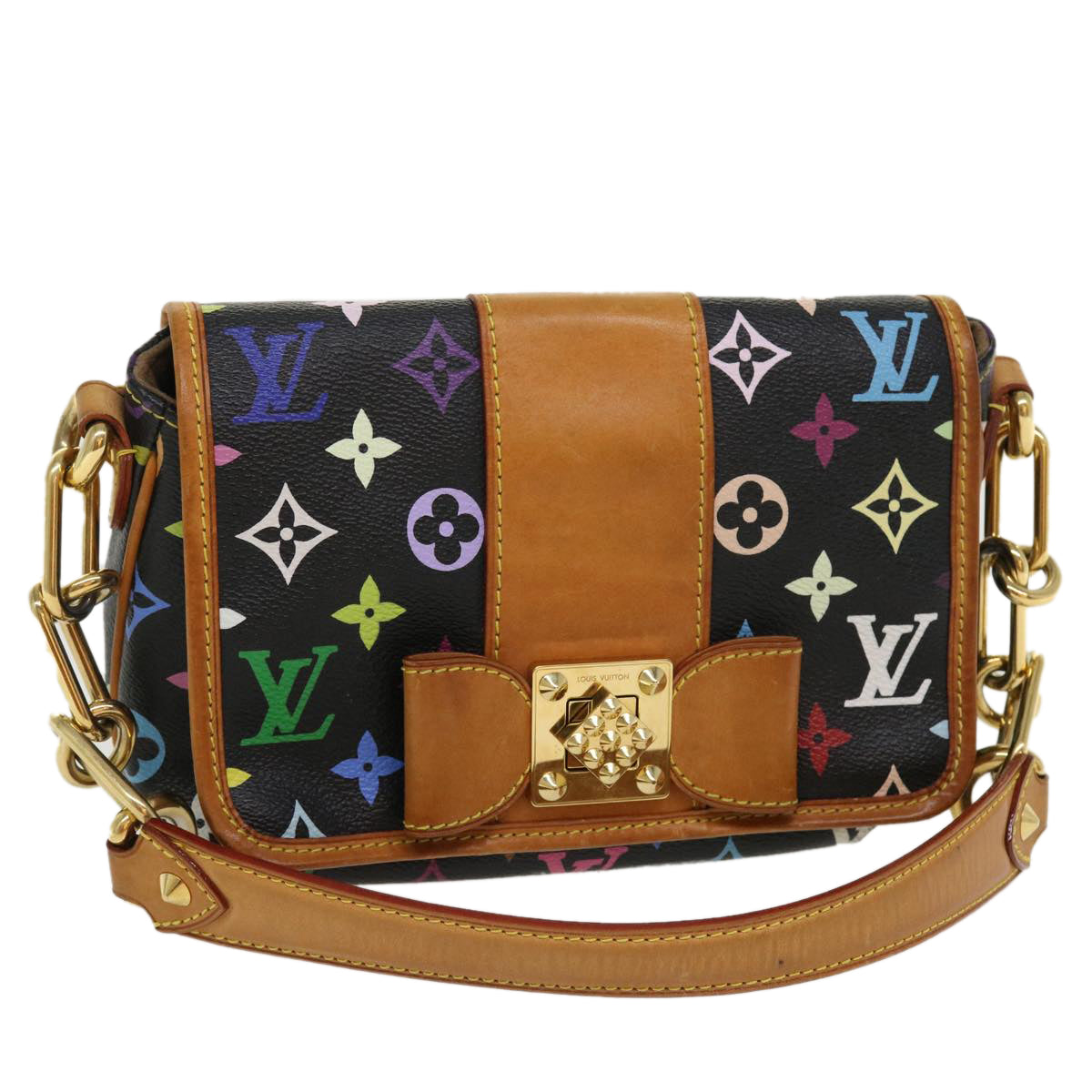 Louis Vuitton Monogram Multicolor Patty Shoulder Bag Black M40306 LV Auth bs3877