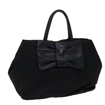 PRADA Hand Bag Nylon Black Auth bs6744