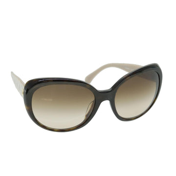 CHANEL Sunglasses Plastic Brown Pearl CC Auth ep1534