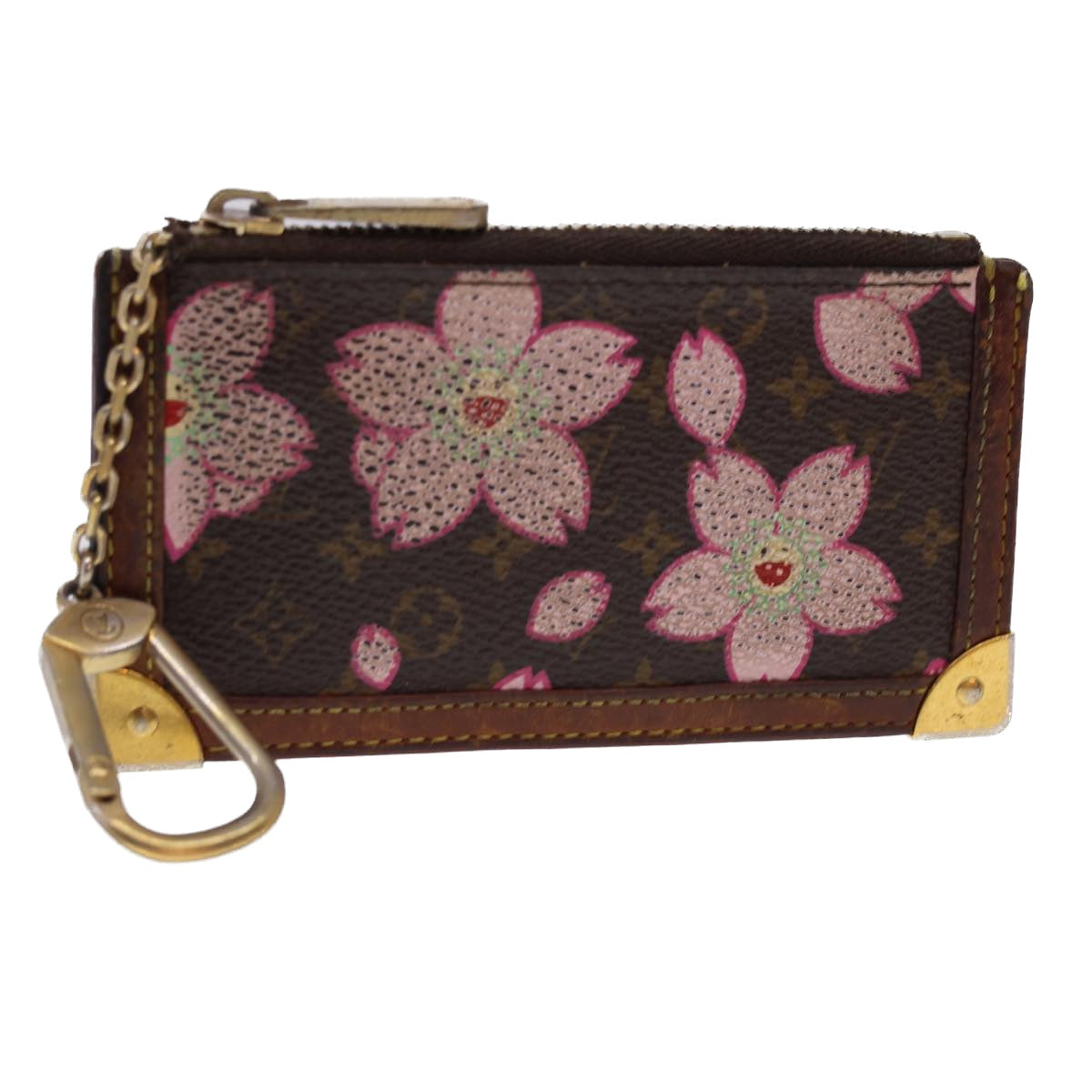 Louis Vuitton Monogram Cherry Blossom Pochette Cles Coin Purse M92015 LV hk661
