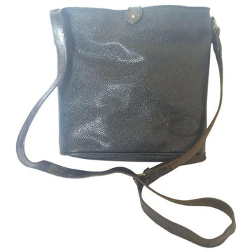 MULBERRY Vintage hobo bucket black scotchgrain hobo shoulder bag with leather strap
