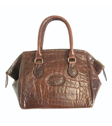MULBERRY Vintage croc embossed leather birkin mini doctor's bag style handbag