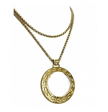 GIVENCHY Vintage golden chain necklace with round loupe top