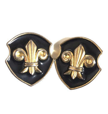 ESCADA Vintage black and golden flag design earrings