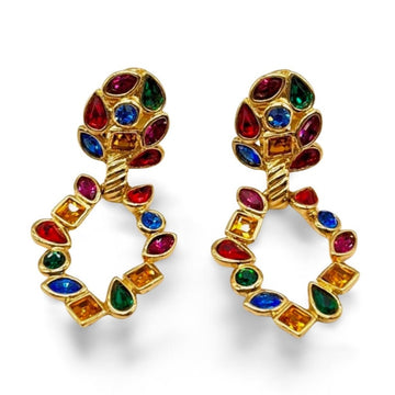 YVES SAINT LAURENT Vintage colorful gripoix glass dangle earring