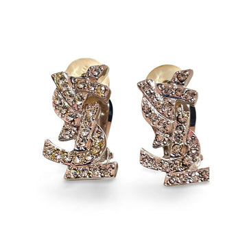 YVES SAINT LAURENT Vintage silver YSL earrings with crystals