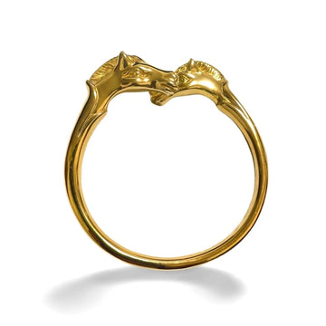 HERMES Vintage golden double horse head design bangle, bracelet