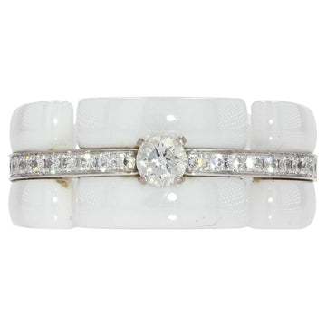 Chanel Ultra Diamonds White Ceramic White Gold Band Ring