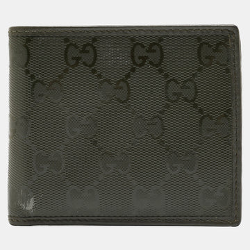 GUCCI Military Green GG Imprime Canvas Bifold Wallet
