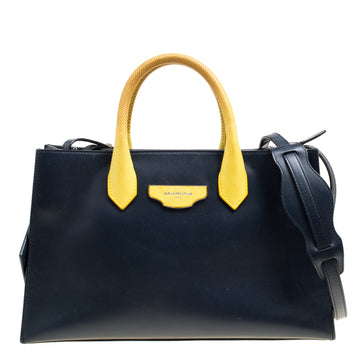 Balenciaga Blue/Yellow Leather Work S Top Handle Bag