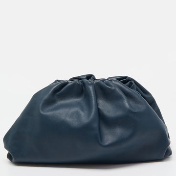 BOTTEGA VENETA Navy Blue Leather Classic Pouch