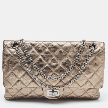 CHANEL Metallic Quilted Aged Leather Reissue 2.55 Classic 226 Flap Bag