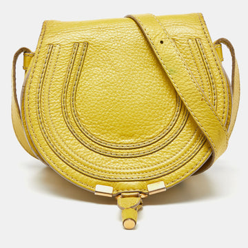 CHLOE Yellow Leather Small Marcie Crossbody Bag