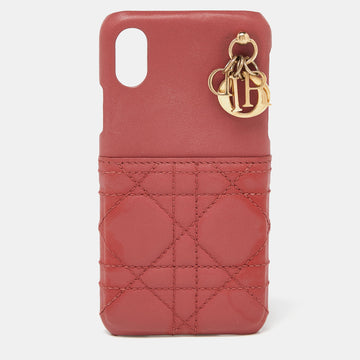 DIOR Old Rose Cannage Leather Lady  iPhone X/XS Case