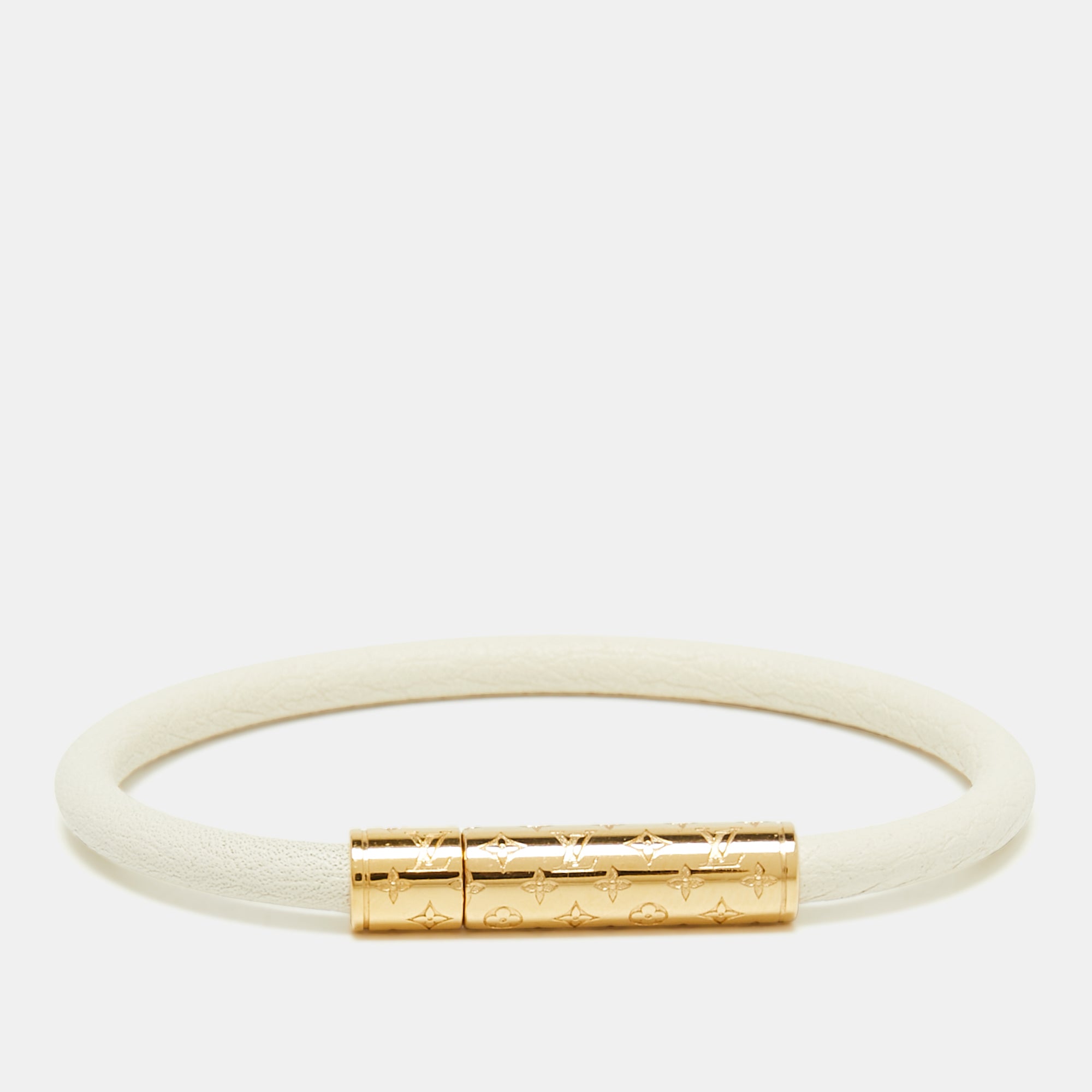 Louis Vuitton White Leather Confidential Bracelet