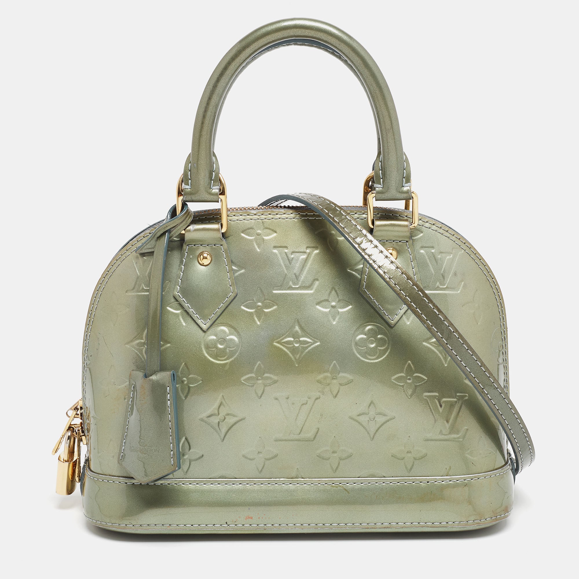 Louis Vuitton Green Monogram Vernis Alma BB Bag