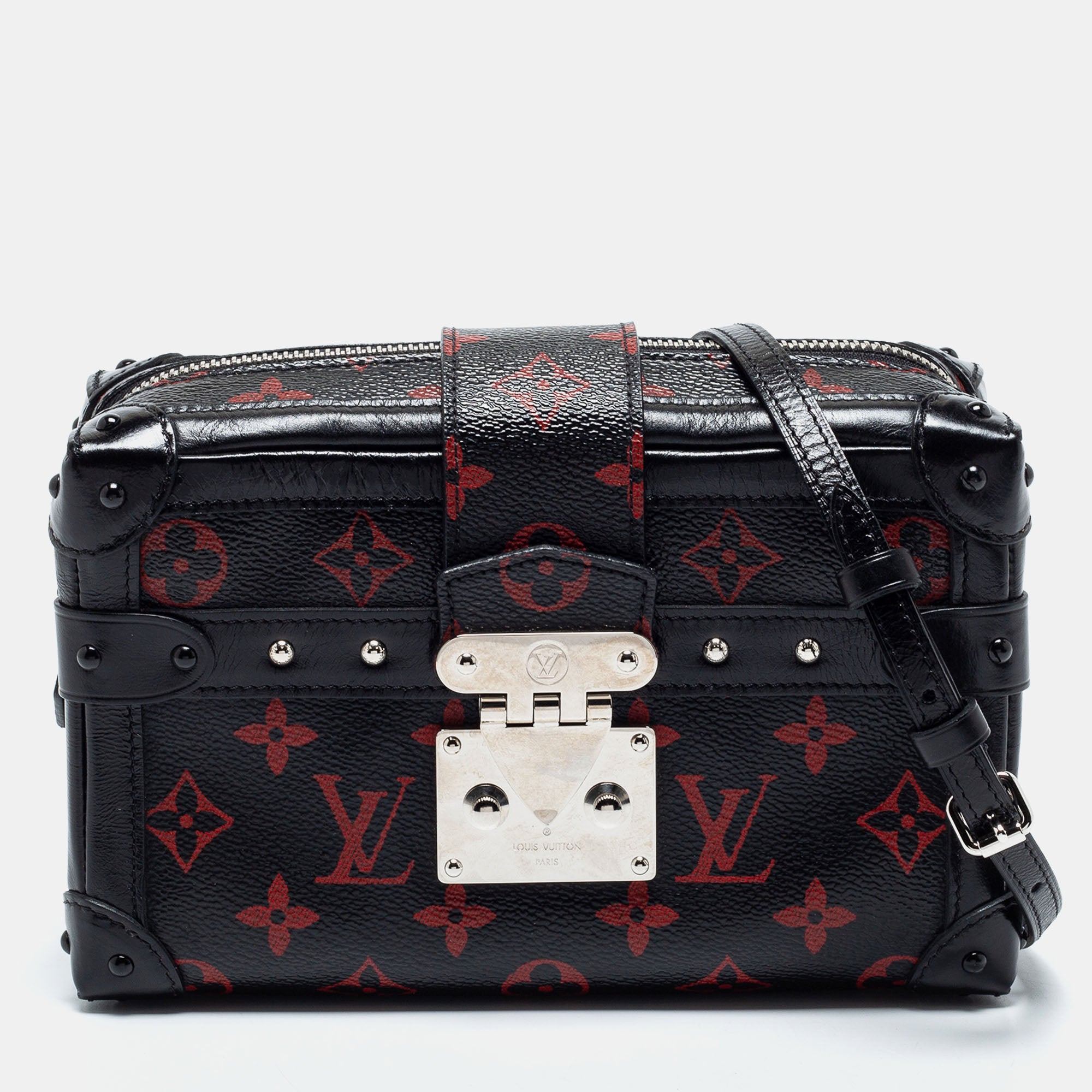 Louis Vuitton Black & Red Monogram Infrarouge Canvas Soft Petite, Lot  #58314