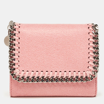 STELLA MCCARTNEY Pink Faux Leather Falabella Compact Wallet