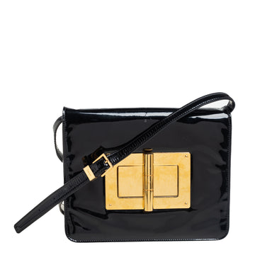 Tom Ford Black Patent Leather Natalia Crossbody Bag