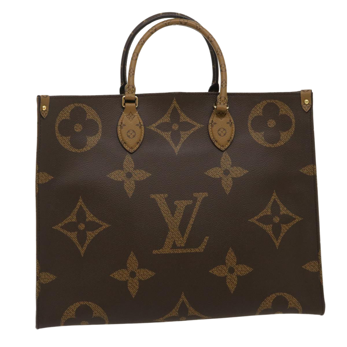 LV ONTHEGO MM On the go reverse monogram shopping tote brown LV Louis  vuitton