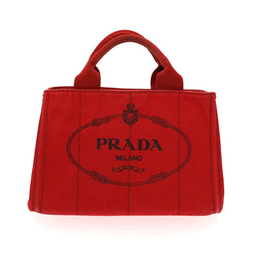 PRADA Canapa Handbag in Red Fabric