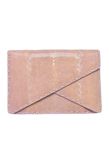 BOTTEGA VENETA Lilac Stingray Leather Envelop Clutch Bag