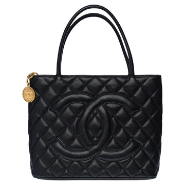 CHANEL Beautiful Medaillon Tote bag in black caviar leather, GHW