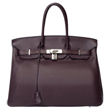 HERMES Amazing Birkin 35 handbag in Togo Raisin leather, SHW