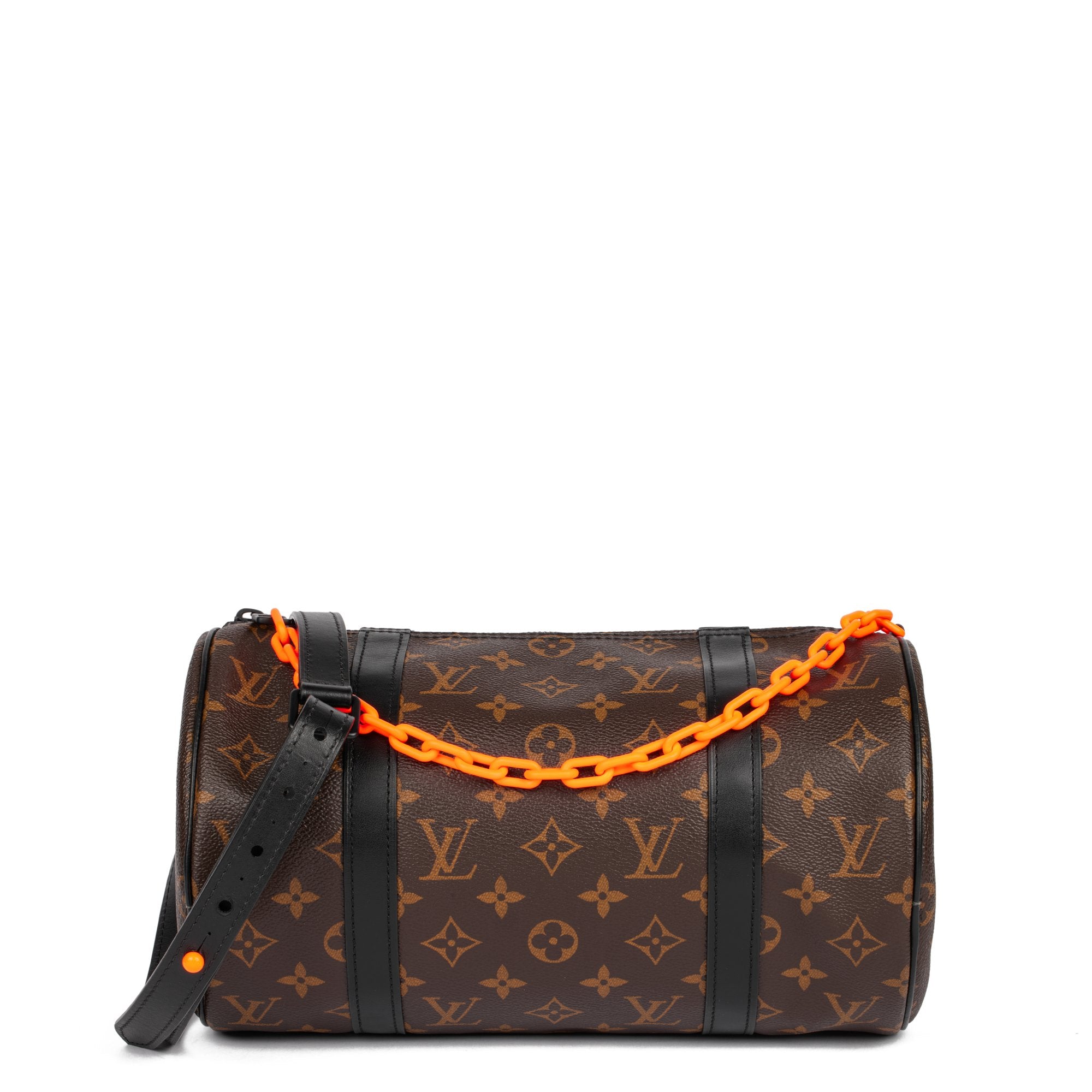 Louis Vuitton Virgil Abloh Taiga Monogram Eclipse Handbag Backpack Orange  chain