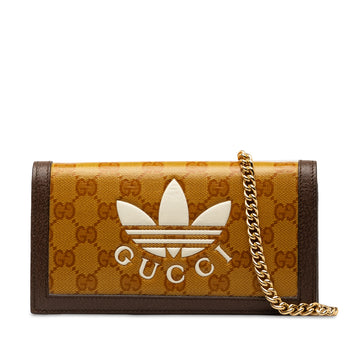 GUCCI x Adidas GG Supreme Wallet on Chain Crossbody Bag