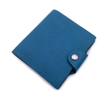 HERMES Blue Togo Leather Ulysse Mini Notebook Cover With Refill