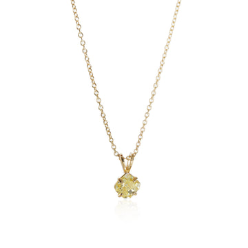 Fancy Intense Yellow Diamond Solitaire Pendant in 14K Yellow Gold SI2 1.01 CT