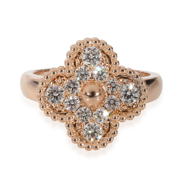 VAN CLEEF & ARPELS Vintage Alhambra Diamond Ring in 18k Rose Gold 0.48 CTW