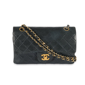 CHANEL Navy Quilted Lambskin Small Classic Double Flap Bag