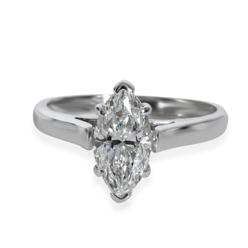 TIFFANY & CO. Marquise Solitaire Diamond Ring in Platinum E VVS2 1.22 CTW