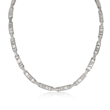 TIFFANY & CO. Atlas Diamond Collar Necklace in 18k White Gold 1.5 CTW