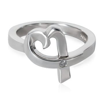 TIFFANY & CO. Paloma Picasso Loving Heart Ring in Sterling Silver 0.02 CTW