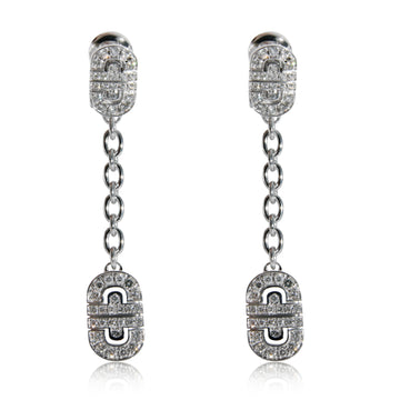 BVLGARI Parentesi Diamond Drop Earrings in 18k White Gold 1.15 CTW