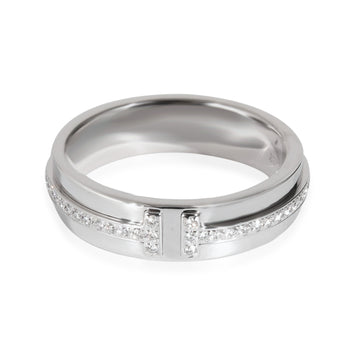 TIFFANY & CO. Tiffany T Narrow Diamond Ring in 18k White Gold 0.13 CTW